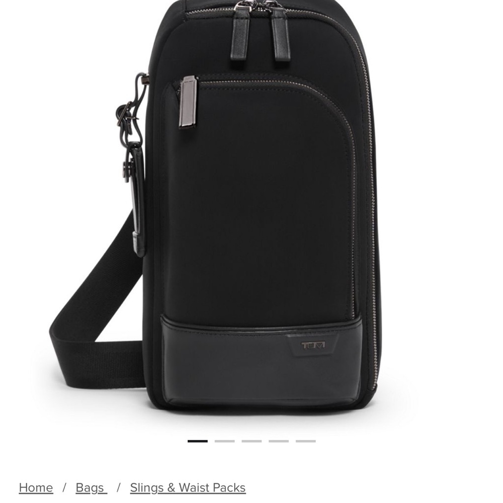 Tumi Black Nylon & Leather Sling Bag